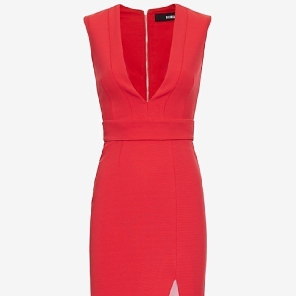 Nicholas For Intermix Deep V Red Fitted Dress W S… - image 2